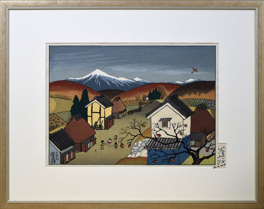 谷内六郎「なわとび」木版画