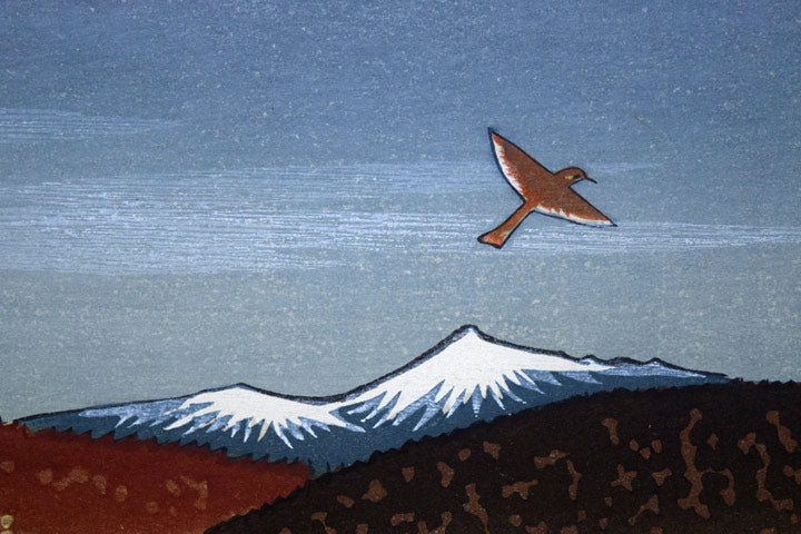 谷内六郎「なわとび」木版画　拡大画像4