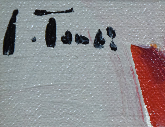寺井重三「ばら」油絵・F3号　サイン画像