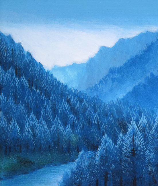 戸田三顕「緑韻」日本画・P4号　拡大画像1