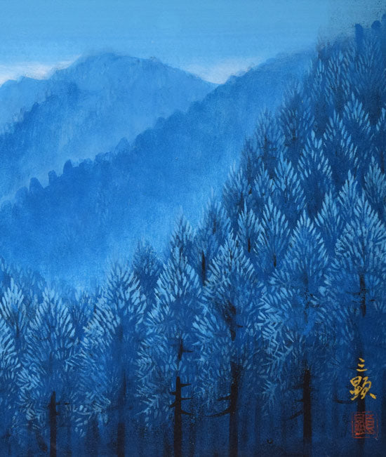 戸田三顕「緑韻」日本画・P4号　拡大画像2