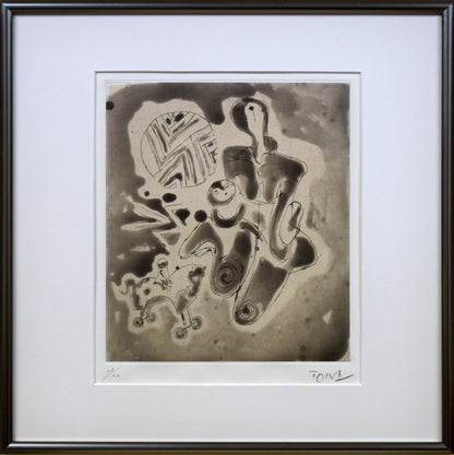 利根山光人「母子像」銅版画