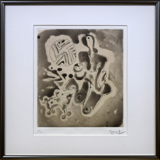 利根山光人「母子像」銅版画