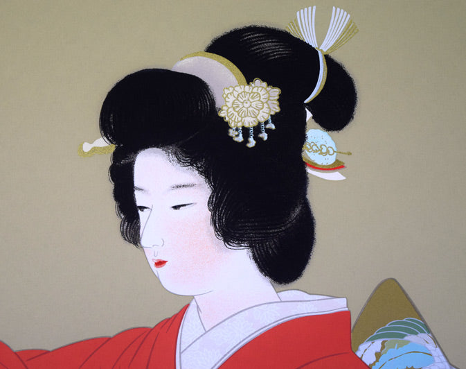 上村松園 「序の舞」 シルクスクリーン 版画 - 絵画/タペストリ