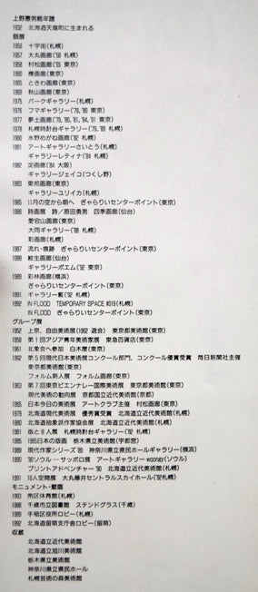 上野憲男「IN　FLOOD　15」水彩画にコラージュ　額裏拡大画像1（作家プロフィール）