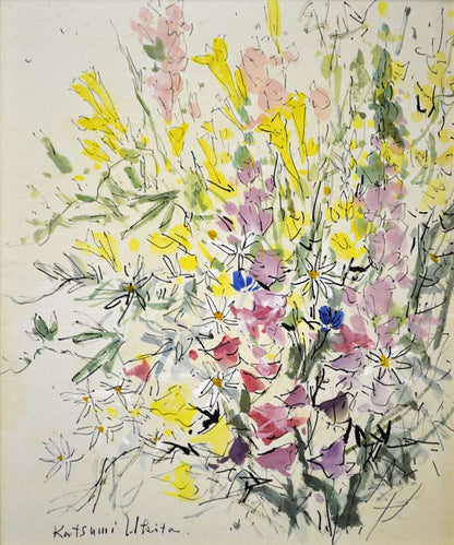 浮田克躬「春の花束」水彩画　拡大部分