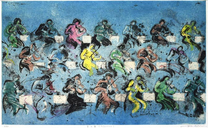 渡会純价「室内楽（Résonner）」銅版画　作品全体画像