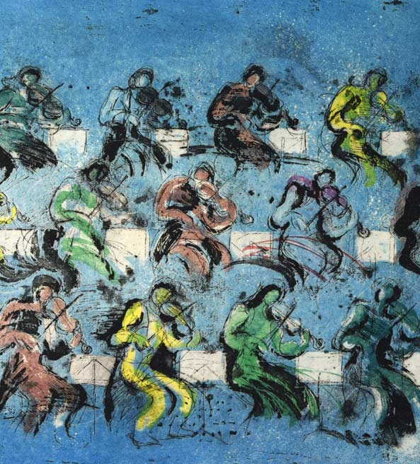 渡会純价「室内楽（Résonner）」銅版画　拡大画像2