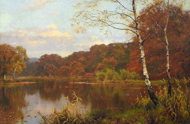 ウェイト「秋の風景」油絵・変形20号　作品全体拡大画像