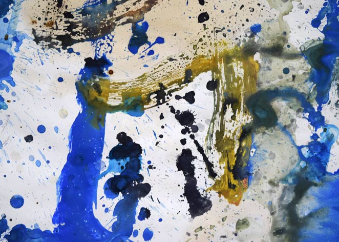 八木保次「作品（両面作品）」水彩画（グワッシュ）・15号　拡大画像3