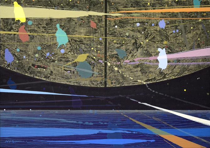 山田展也「風の景（月光）」油絵・変形8号　作品全体拡大画像