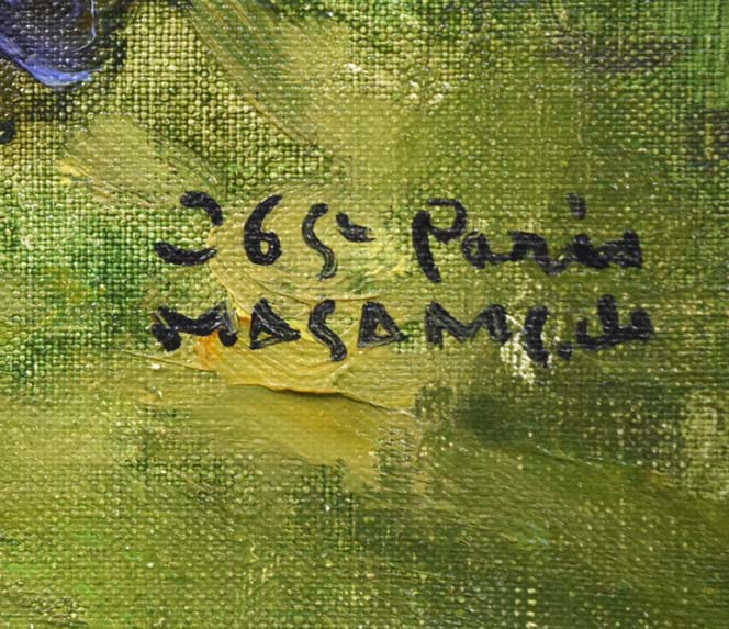 山岸正巳「セーヌ河（於巴里）」油絵・F6号　サイン・年記（1965年作）、パリ、拡大画像