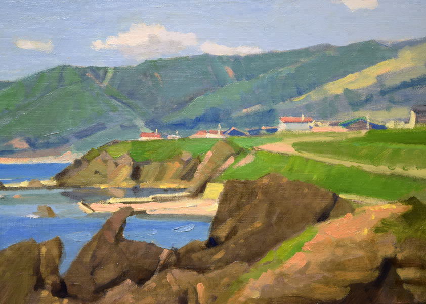 山岸正巳「古宇泊海岸」油絵・F10号　拡大画像2