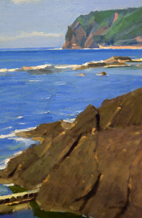 山岸正巳「古宇泊海岸」油絵・F10号　拡大画像1