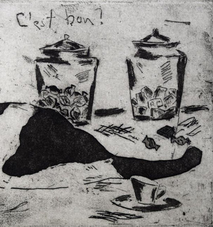 山岡康子「sweet　memories」銅版画　拡大画像2
