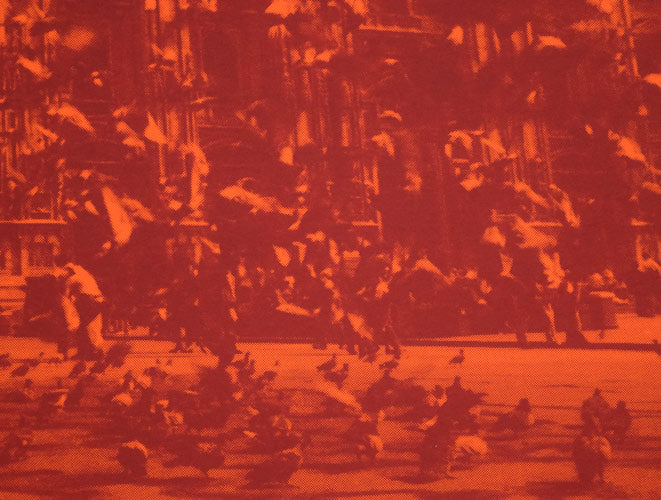 安田侃「意心帰：ミラノ鳩が舞う」シルクスクリーン版画　拡大画像6