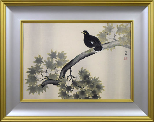 横山大観「叭叭鳥（ハハチョウ）」木版画