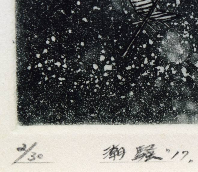 艾沢詳子「潮騒・17」銅版画　限定番号（ed，2/30）、タイトル部分拡大画像