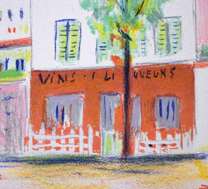 モーリス　ユトリロ（Maurice　Utrillo）「煙突のある街角（ユトリロⅤ）」リトグラフ　拡大画像3